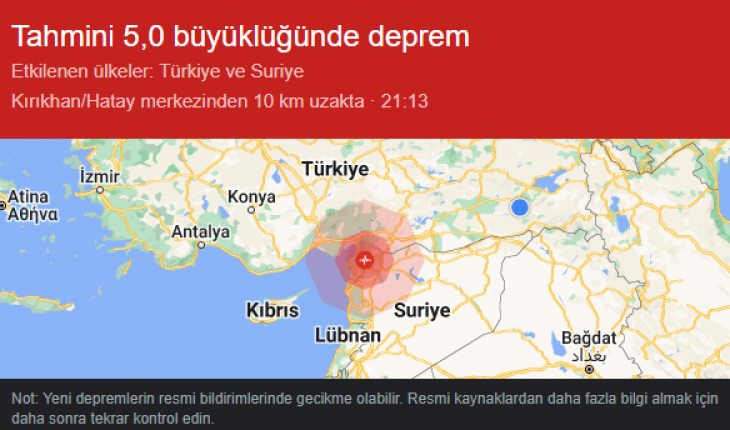 Hatay'da deprem! Çevre illerden de hissedildi