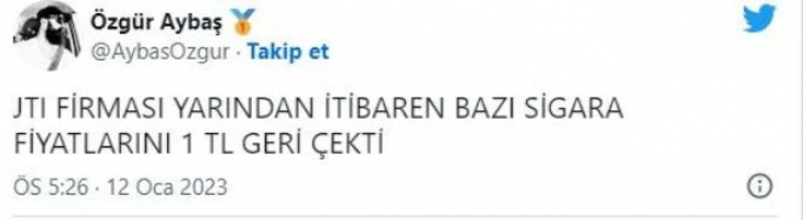 Bir sigara grubundan sigaraya indirim! Özgür Aybaş açıkladı