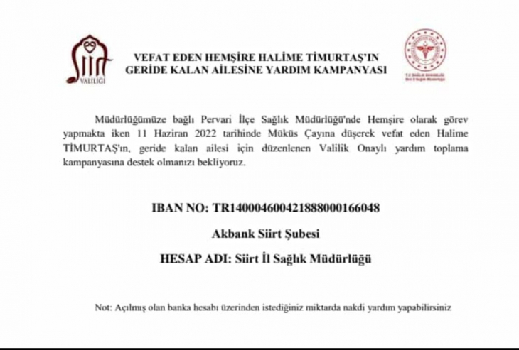 Siirt'te Müküs Çayında Boğularak Can Veren Halime Timurtaş'ın Ailesi İçin Yardım Kampanyası Başlatıldı