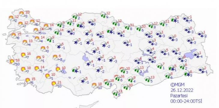 Meteoroloji, hafta sonu için uyardı! 22 ilde yoğun kar yağışı görülecek