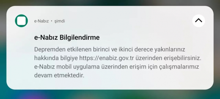 Yakınlarınızın Afet Durumunu Sorgulayabileceğiniz Hizmet e-Nabız'da Aktif Edildi