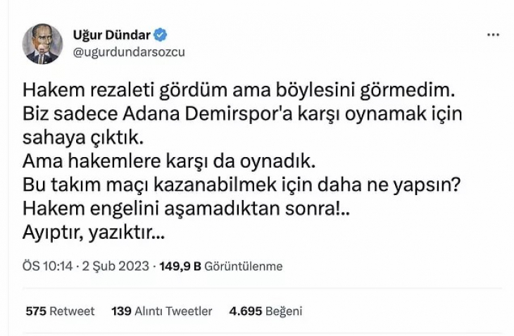 Hakem Ali Palabıyık'ın Verdiği Kararlarla Damga Vurdu Adana Demirspor-Fenerbahçe Maçına Gelen Tepkiler