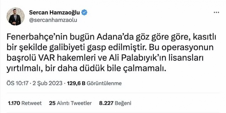 Hakem Ali Palabıyık'ın Verdiği Kararlarla Damga Vurdu Adana Demirspor-Fenerbahçe Maçına Gelen Tepkiler