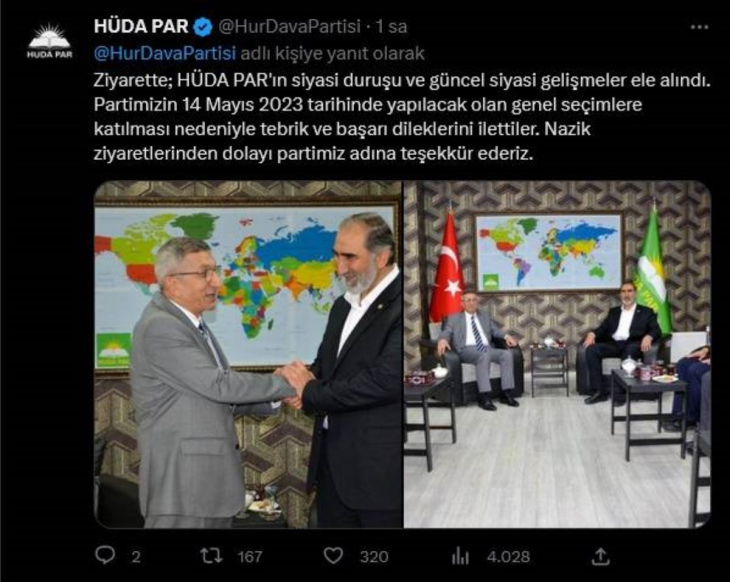 Barzani'nin danışmanı HÜDA-PAR'ı ziyaret etti! Önce paylaştılar sonra apar topar sildiler