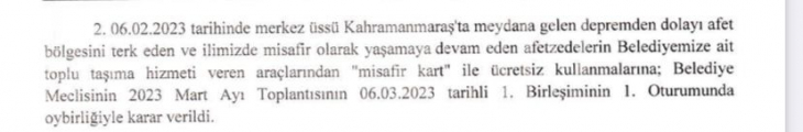 Siirt Belediye Meclisi Karar Aldı! Siirt'e Yerleşen Depremzede Vatandaşlara Ulaşım Ücretsiz Oldu!