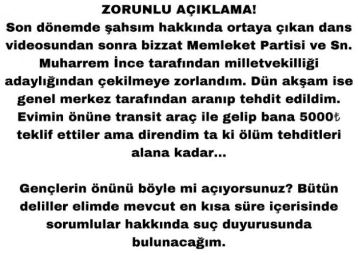 Twerk yapan milletvekili adayından Muharrem İnce hakkında şok iddia! Para teklif etmiş ölüm tehdidi almış