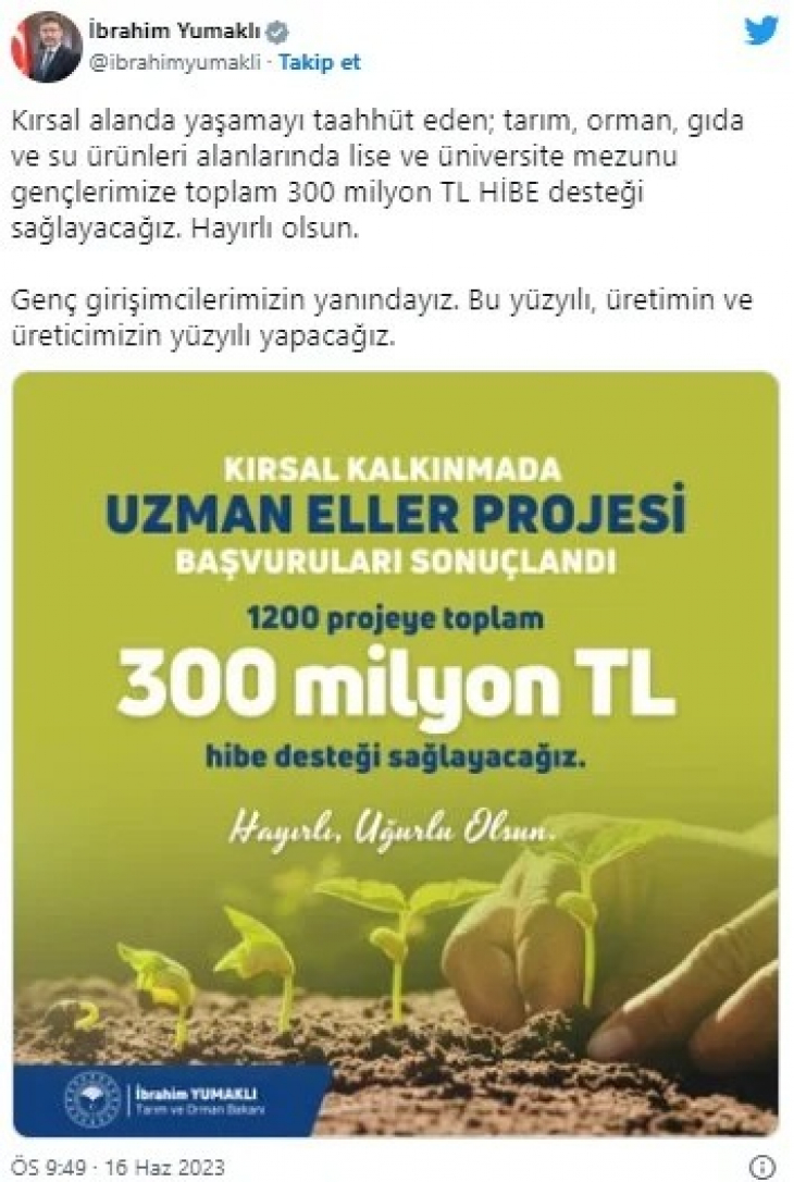 Siirtli Gençlerin Dikkatine! Tarım Bakanlığı'ndan 'Kırsal Alan'da Yaşamayı Taahhüt Eden Gençlere Hibe: 300 milyon TL Dağıtılacak