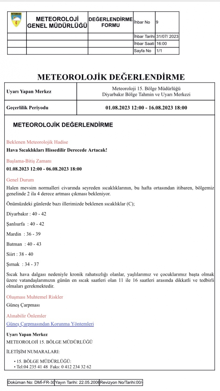 Siirtliler Dikkat! Meteorolojiden Siirt İçin 5 Günlük Kritik Uyarı!