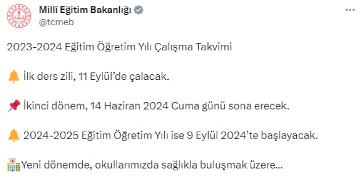 Yeni Takvim Belli Oldu! İşte Okulların Açılacağı Tarih