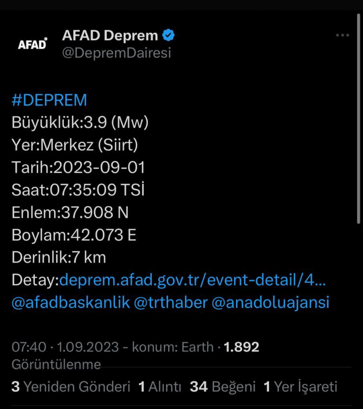 Siirt'te Şiddetli Deprem!