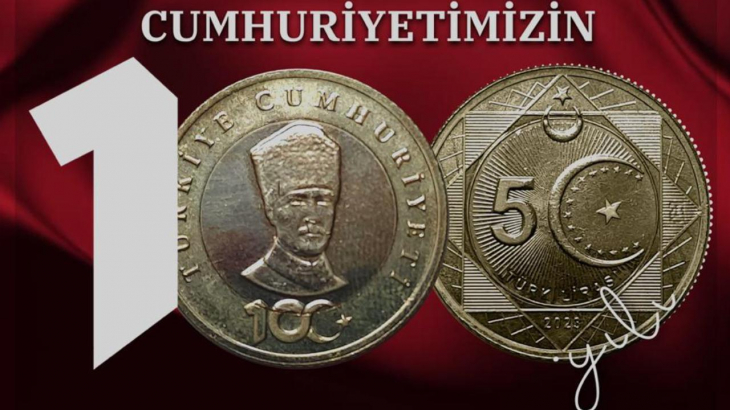 Cumhuriyet'in 100. yılına özel hatıra parası! İşte yeni 5 TL