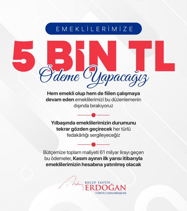 Cumhurbaşkanı Recep Tayyip Erdoğan Açıkladı! Emekliye 29 Ekim Cumhuriyet Bayramı İkramiyesi... Ne Kadar Ödeneceği Açıklandı! Kabine Toplantısı Sona Erdi...