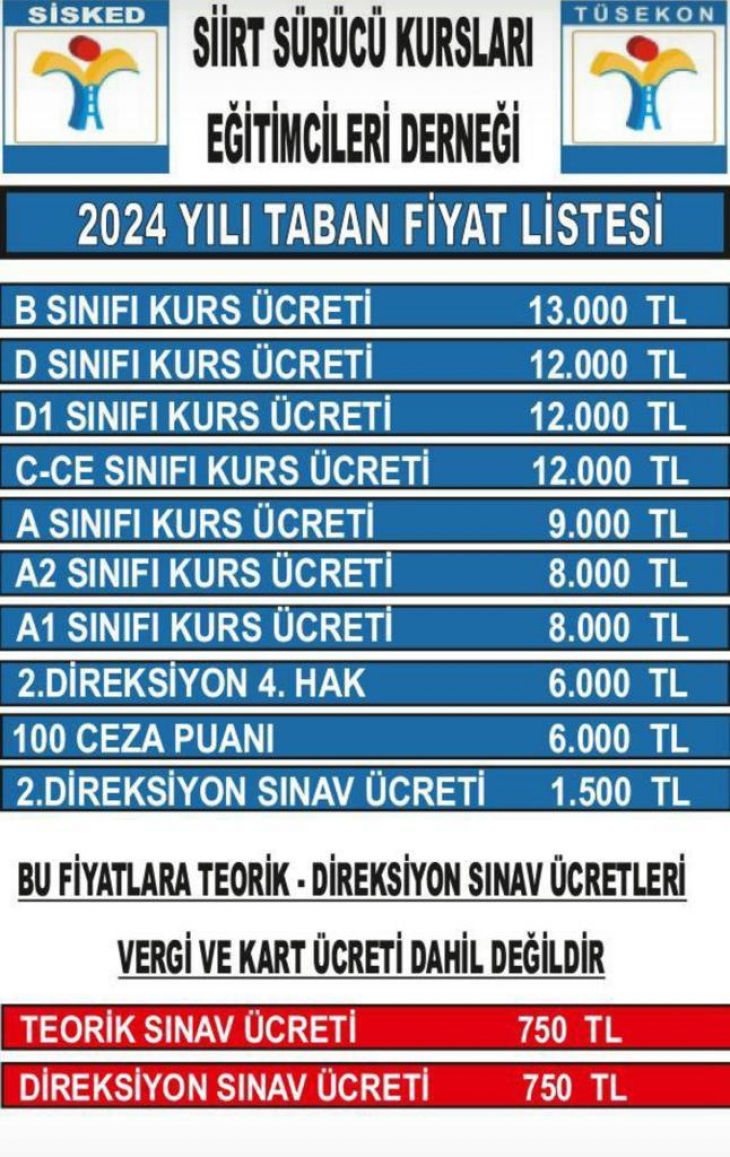 Siirt'te ehliyet fiyatları arttı! İşte 2024'ün yeni fiyatları