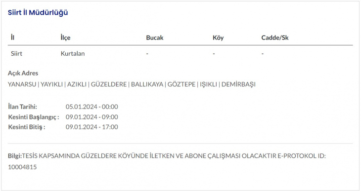 Siirt'te yarın birçok yerde elektrik kesintisi yaşanacak! İşte elektrik kesintisinden etkilenecek mahalleler, ilçeler ve köyler!