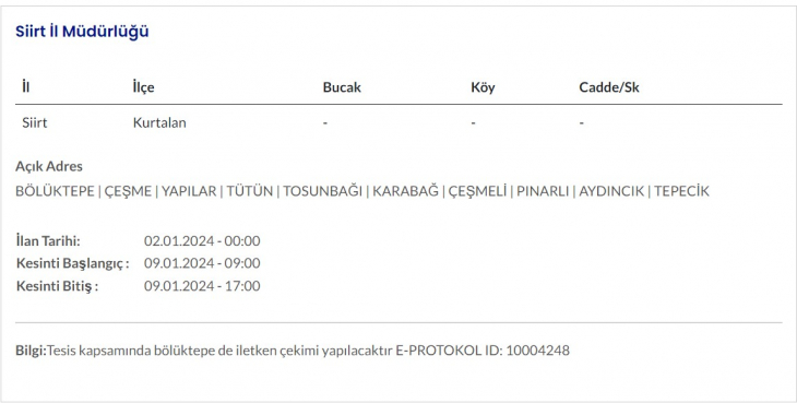 Siirt'te yarın birçok yerde elektrik kesintisi yaşanacak! İşte elektrik kesintisinden etkilenecek mahalleler, ilçeler ve köyler!