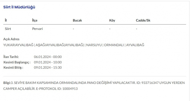 Siirt'te yarın birçok yerde elektrik kesintisi yaşanacak! İşte elektrik kesintisinden etkilenecek mahalleler, ilçeler ve köyler!