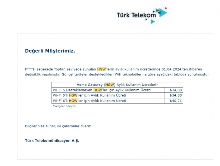 Türk Telekom Modem Kiralarına Zam Yaptı