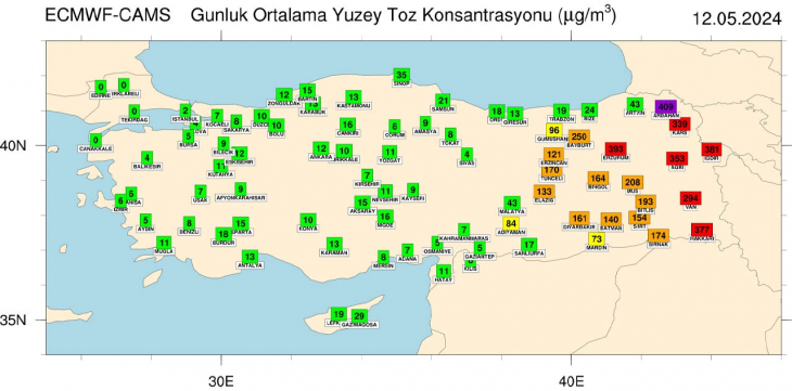 Siirt, Hafta Sonu Boyunca Yoğun Toz Taşınımı Etkisinde Olacak