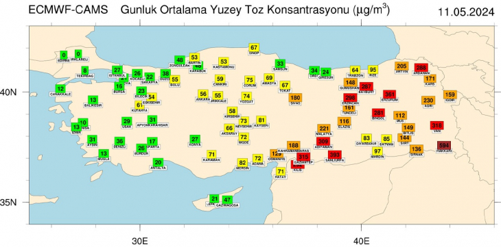 Siirt, Hafta Sonu Boyunca Yoğun Toz Taşınımı Etkisinde Olacak