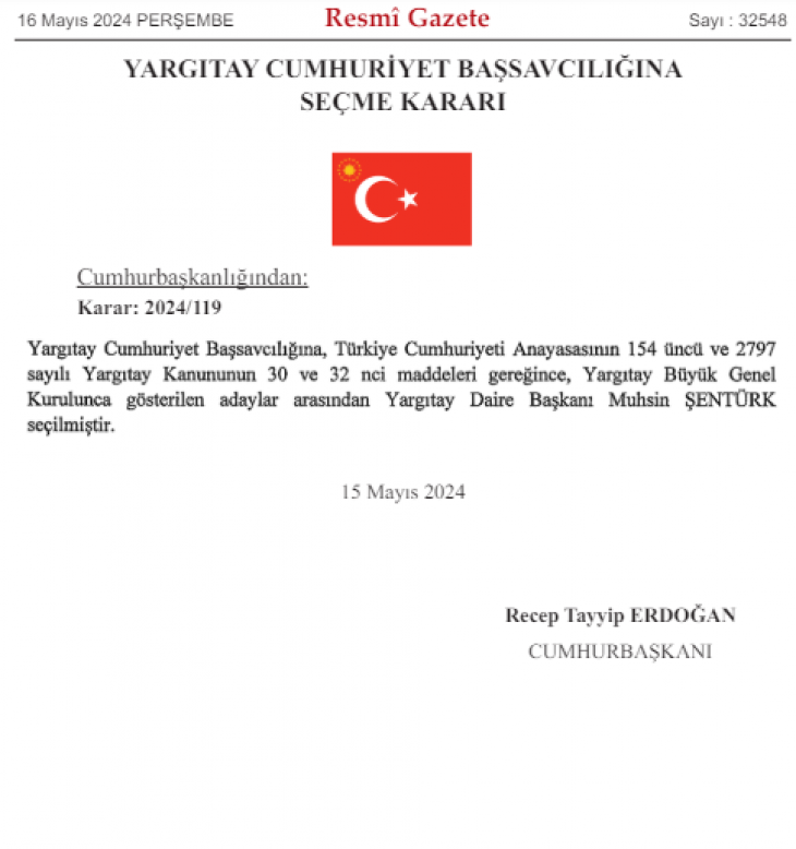 Yargıtay Cumhuriyet Başsavcısı belli oldu