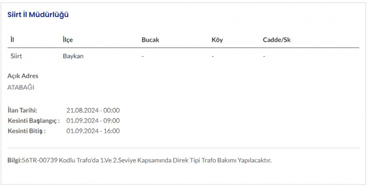 DEDAŞ'tan Siirt ve İlçelerine Planlı Elektrik Kesintisi Uyarısı! İşte hafta sonu Siirt'te yapılacak Elektrik Kesintileri ve Saatleri