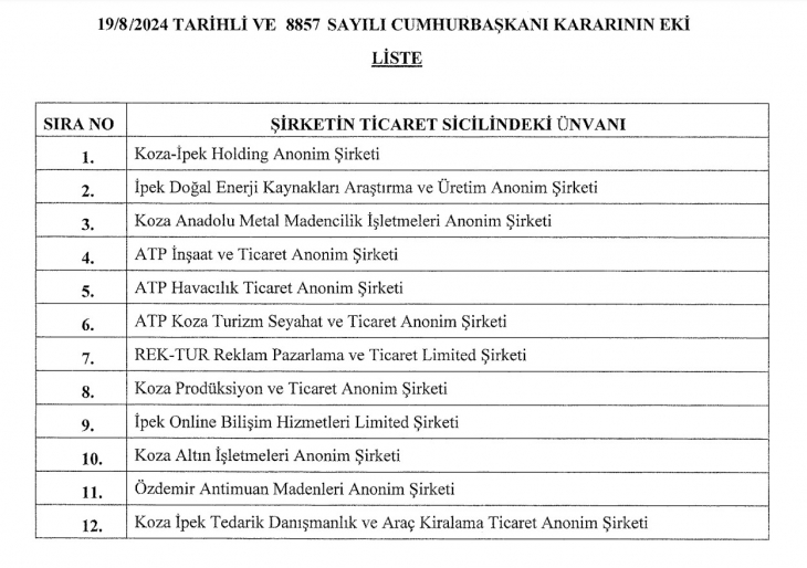 Resmi Gazete'de yayımlandı! 12 şirketin hisseleri Türkiye Varlık Fonu'na aktarıldı