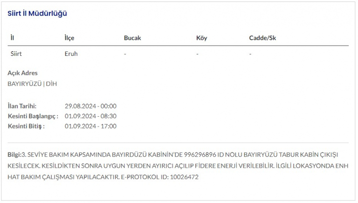 DEDAŞ'tan Siirt ve İlçelerine Planlı Elektrik Kesintisi Uyarısı! İşte hafta sonu Siirt'te yapılacak Elektrik Kesintileri ve Saatleri